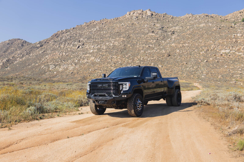 GMC Sierra 3500 Front Bumper - DV8 Offroad - Spec Series - Micro-texture black powder coat with satin black accents - `20-`23